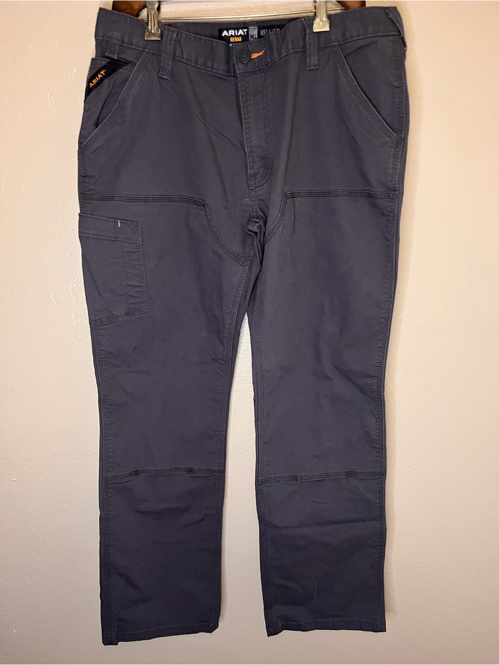 Ariat Rebar M4 Men's 34/32 Grey Relaxed Straight Made Tough Canvas Work Pant